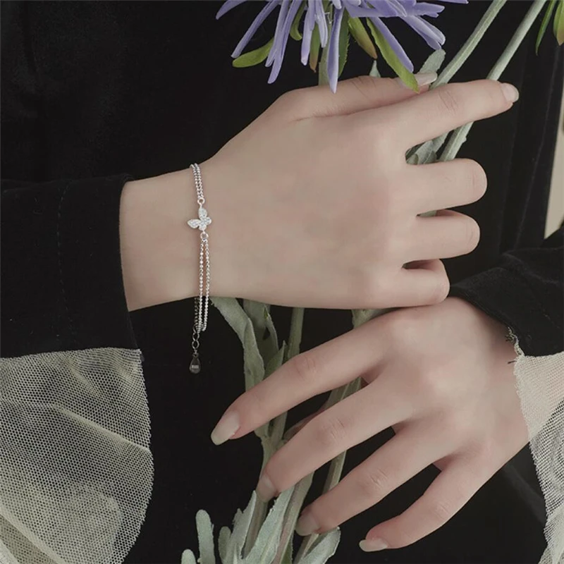 Блестящие стразы в виде бабочки с эффектом памяти милые женские браслеты