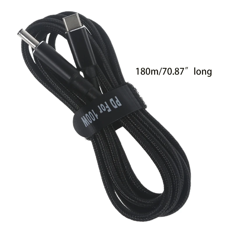 

H8WA PD 100W Type C to DC 4.5x0.6mm Braided Cord Power Adapter Cable Laptop Fast Charging Power Accessories