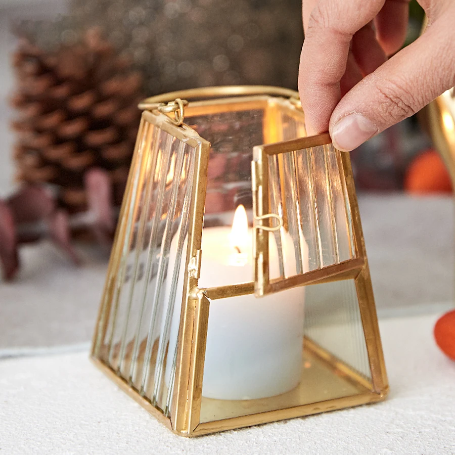 Металлические стеклянные подсвечники в скандинавском стиле декоративные свечи