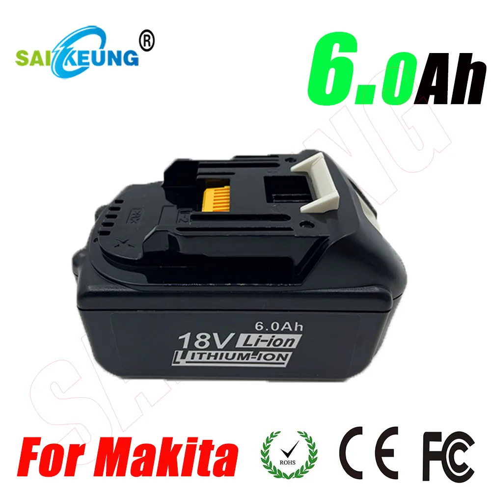 

18V rechargeable lithium battery 6Ah replace Makita wireless power tool battery, compatible with Makita BL1860 BL1850 BL1840B