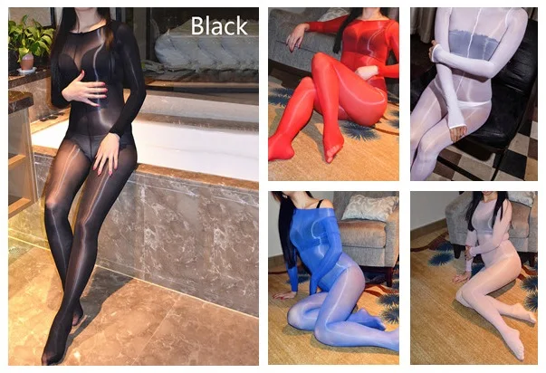 

Highs Tights Body Shaping Bodysuit Dance Thigh One Line Shaping Shining Pantyhose Lady Sexy Glossy Oil Stocking Slash Neck Shiny