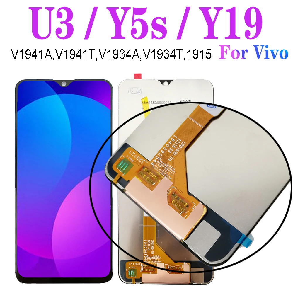 ЖК-дисплей Y19 для BBK Vivo U3 Y5s, дисплей, сенсорный датчик, дигитайзер в сборе, замена V1941A V1941T V1934A V1934T 1915, дисплей