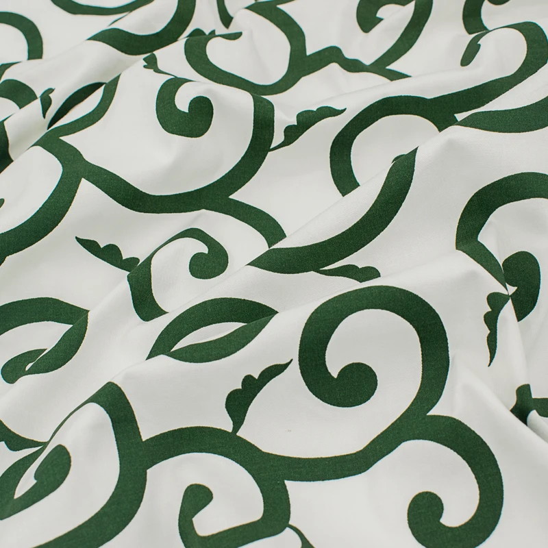 

Deep green vines pure cotton fabric for dress tissus au mètre telas algodon estampadas sewing ткань для шитья vestidos DIY stof