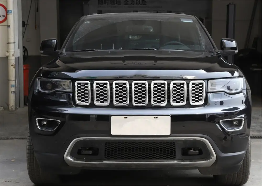 Передняя решетка украшения накладка отделка наклейка для Jeep Grand Cherokee 2017 2018 2019 2020