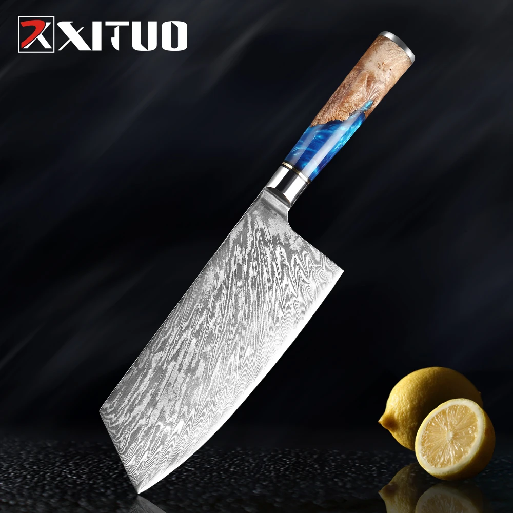 Кухонный нож XITUO VG10 японский шеф повар из дамасской стали 67 слоев мясницкий для
