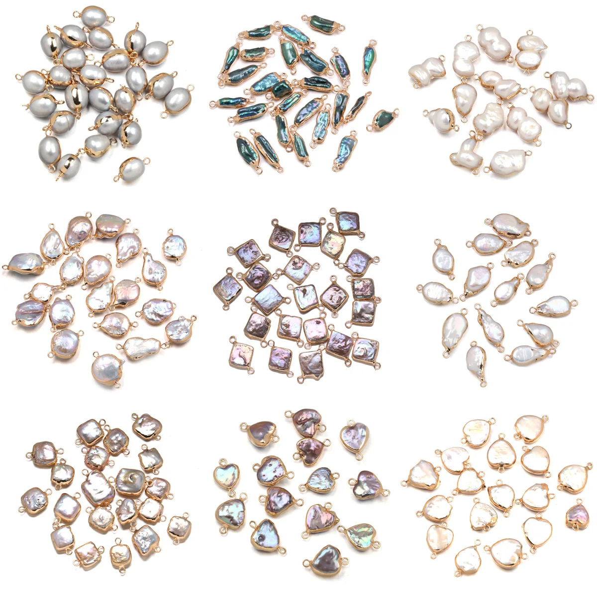 Подвески-талисманы из натурального пресноводного жемчуга Соединитель с двумя