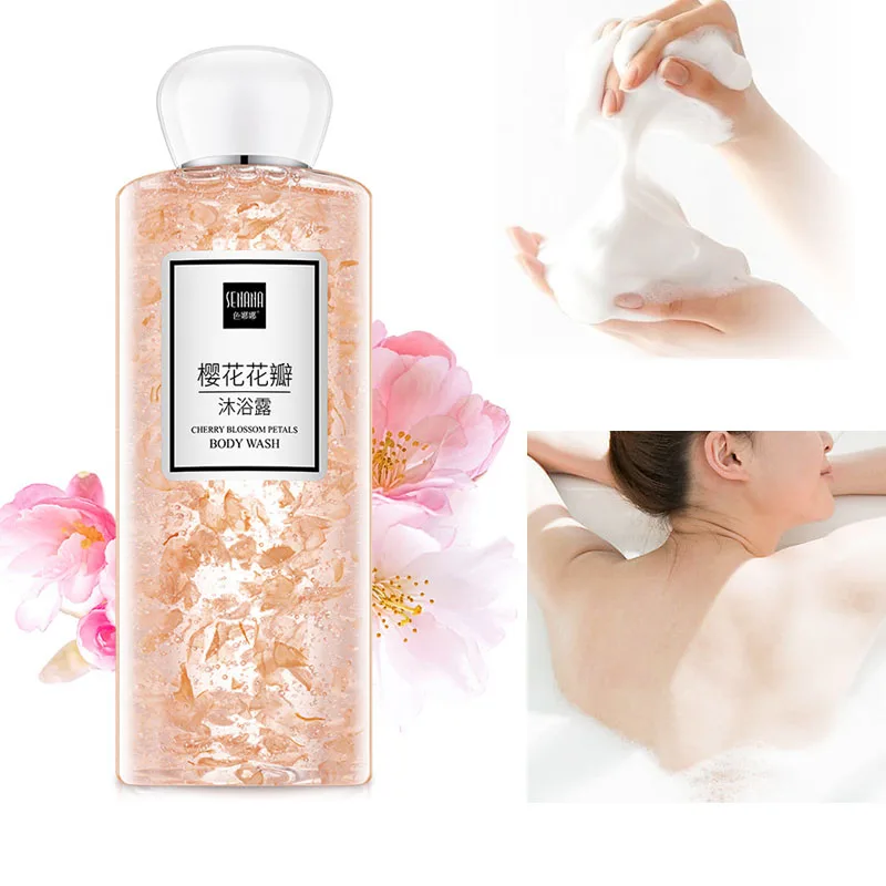 Shower Gel 250ML Female Body Wash Lotion Bath Cherry Sakura Essence Male Skin Care Whitening Moisturizing Nourishing Fragrant M