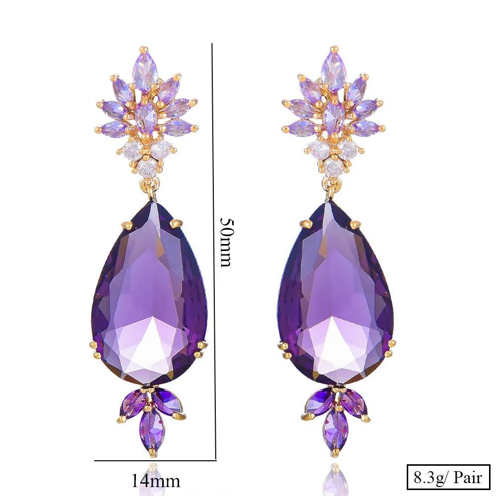 

KellyBola Jewelry 2021 Womens Jewelry Fashion Luxury Earrings Zircon Earrings Party Elegant Admission Jewelry Accessories