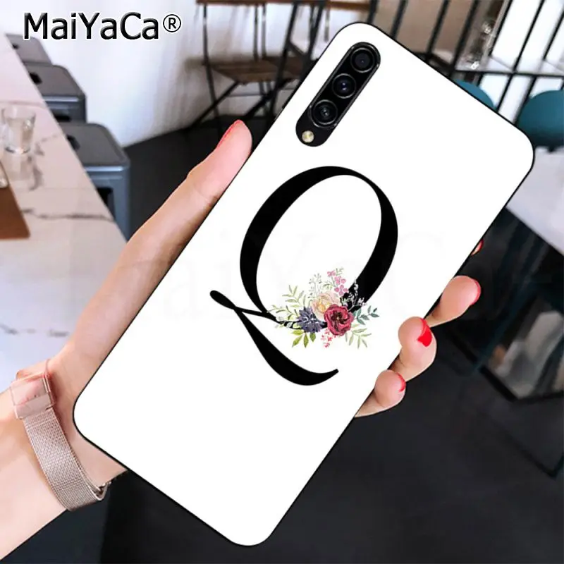 MaiYaCa A B C Цветы Счастливый номер и черная буква искусства красивый чехол для
