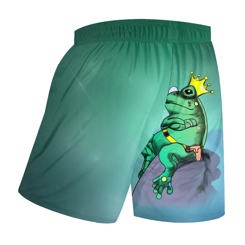 UJWI 3D Звездная зеленая лягушка забавная уличная одежда мужские бордшорты Корона