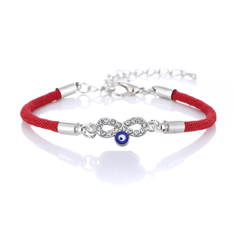 Wholesale Simple Women Woven Rope Lucky Bracelet Number 8 Fatima Evil Eyes Thin Red Line Adjustable | Украшения и аксессуары