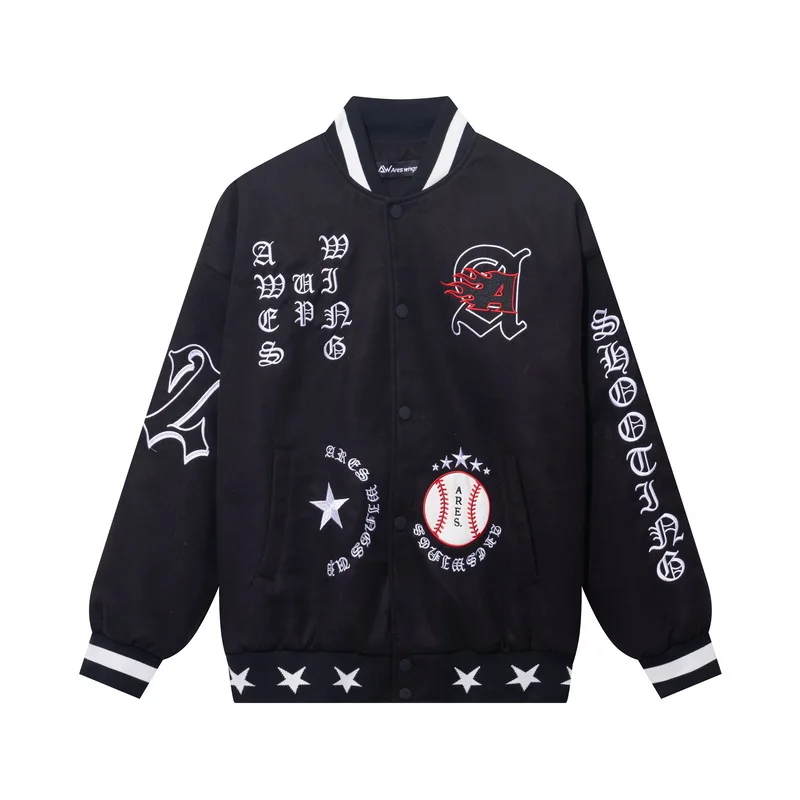 

Бейсбольная куртка в стиле пэчворк для мужчин и женщин, уличная одежда в стиле ретро, хип-хоп, на санскрите, униформа оверсайз, Повседневная Верхняя одежда для пар