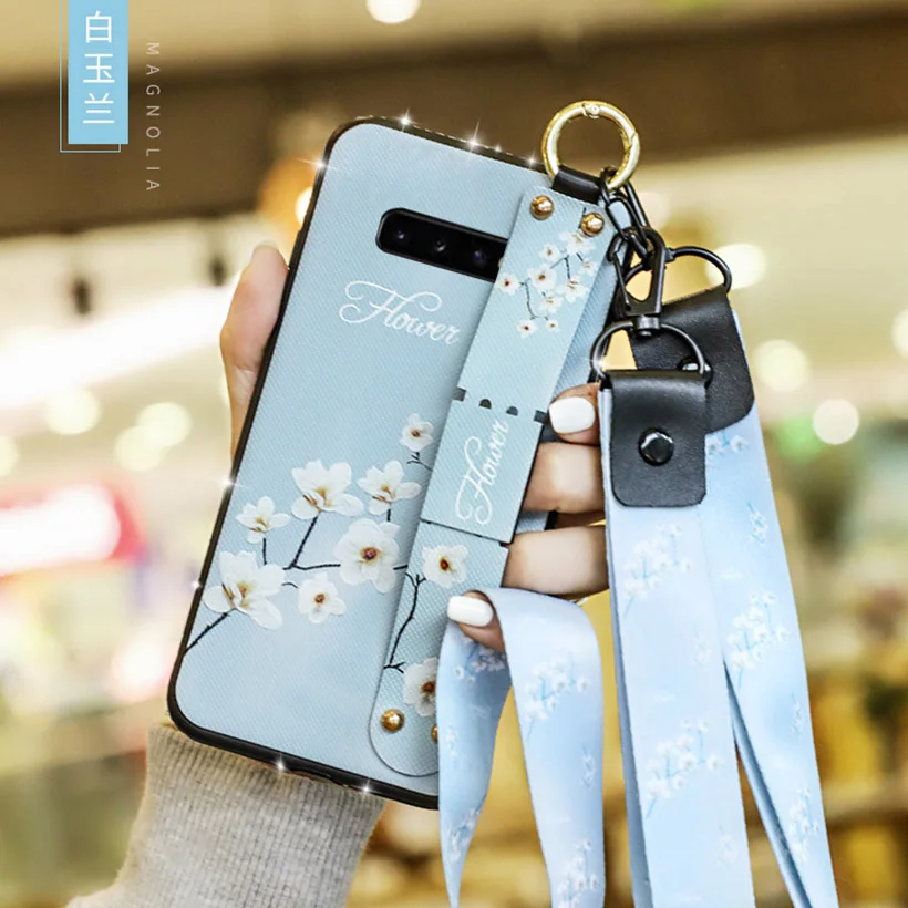 Чехол с ремешком на запястье для samsung Galaxy Grand Prime G530 G531 J2 Pro J4 Plus J6 J8 J3 J5 J7 Prime - Цвет: Blue
