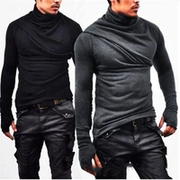 mens t shirts spring and autumn fashions mens long sleeved mittens t shirts mens high necked slim t shirts folded