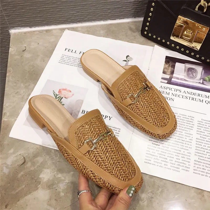 Wellwalk/брендовые туфли без задника с пряжкой; женские тапочки на плоской подошве; женская обувь без шнуровки; соломенная обувь; лоферы; женские тапочки с единорогом
