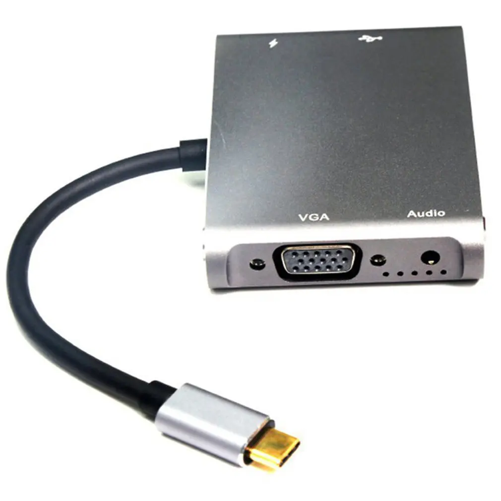 

Кабель-переходник с Type-c на HDMI, VGA, USB 2,0, док-станция 6-в-1, док-станция