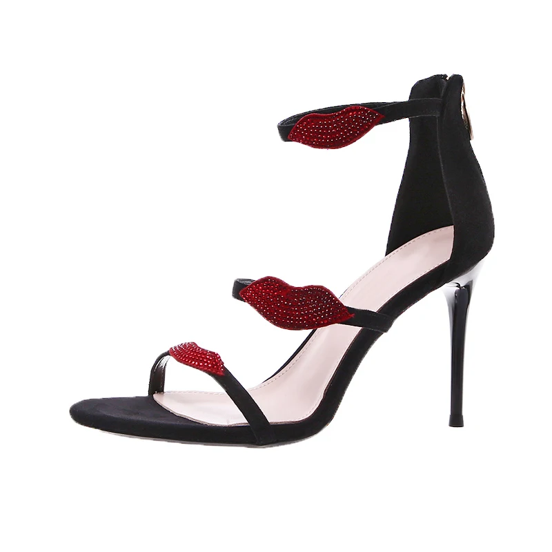 

Sandals Fairy Summer Women's Shoes Internet Celebrity Stiletto Heel Red Lip High Heels sandals for women 2020 heels women