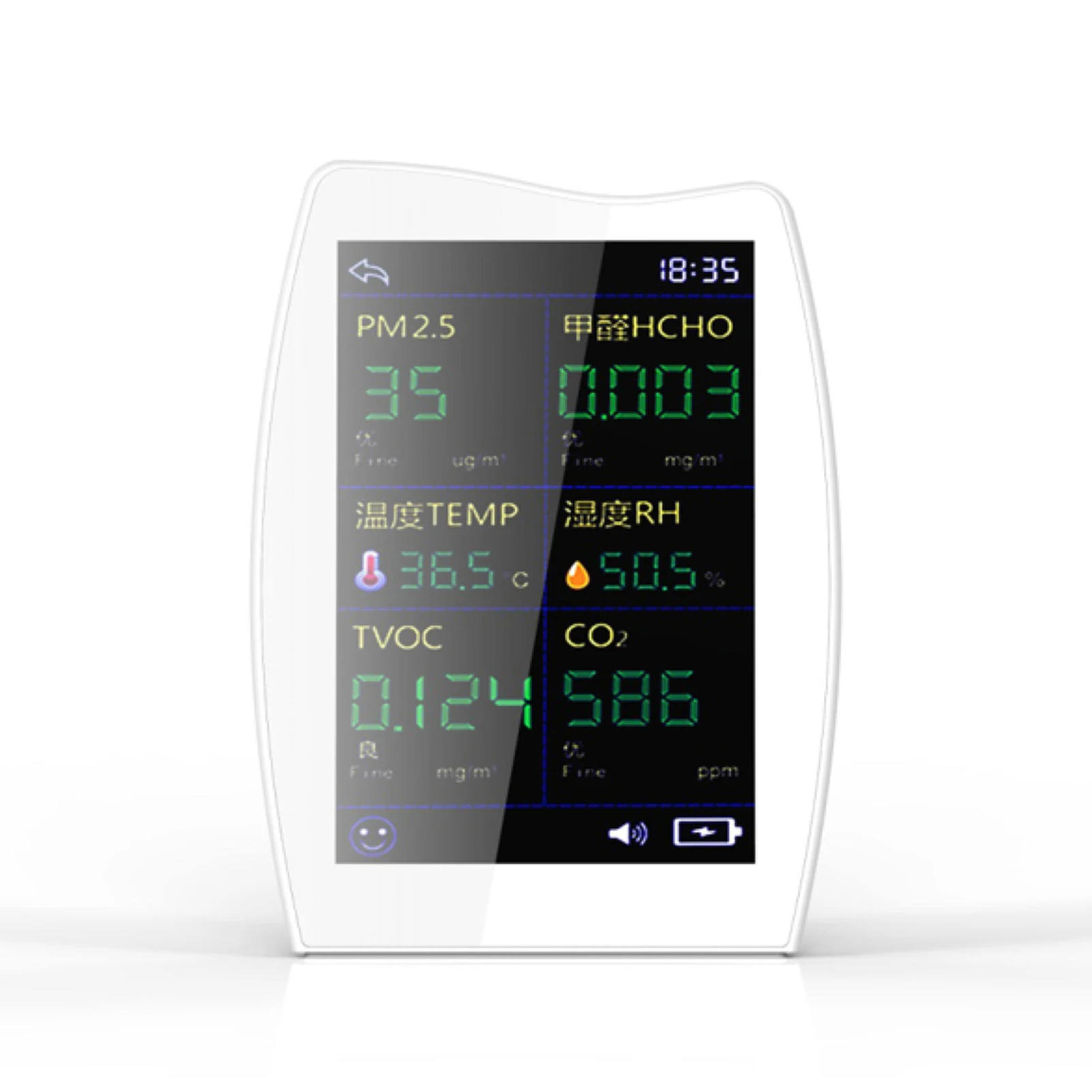 

CO2 sensor Touched Screen HCHO TVOC Tester Air Quality Monitor Temperature and Humidity Meter Air Analyzer Gas Detector For Home