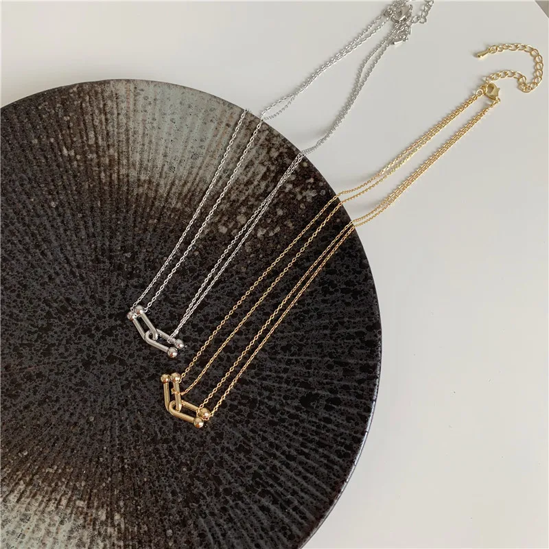 Цепочка до ключицы золотого и серебряного цвета индивидуальный дизайн ожерелья