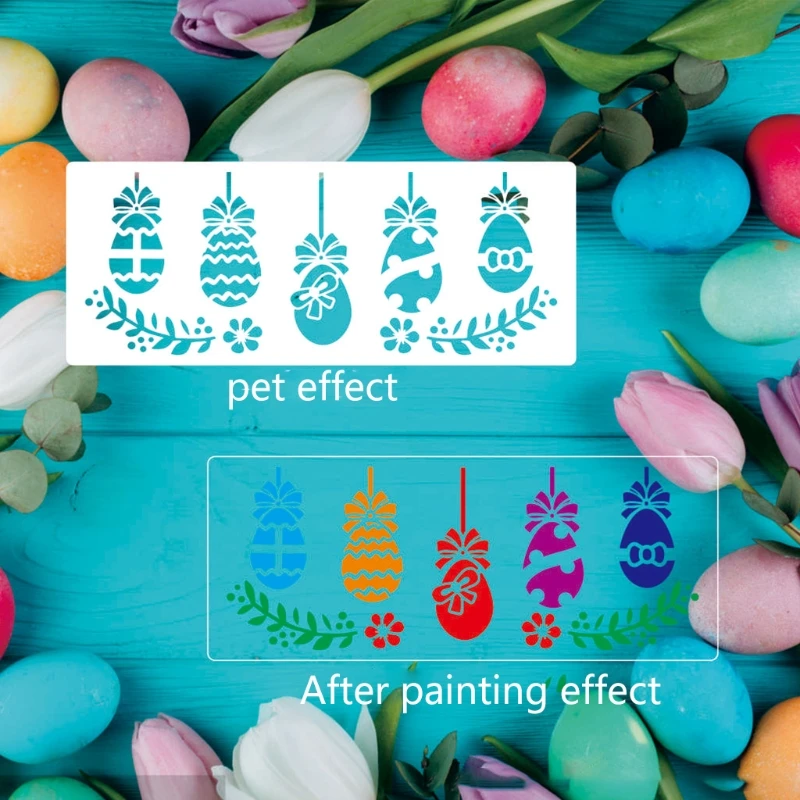 

12 Pack Easter Painting and Drawing Stencils Templates Plastic Crafts for Kids