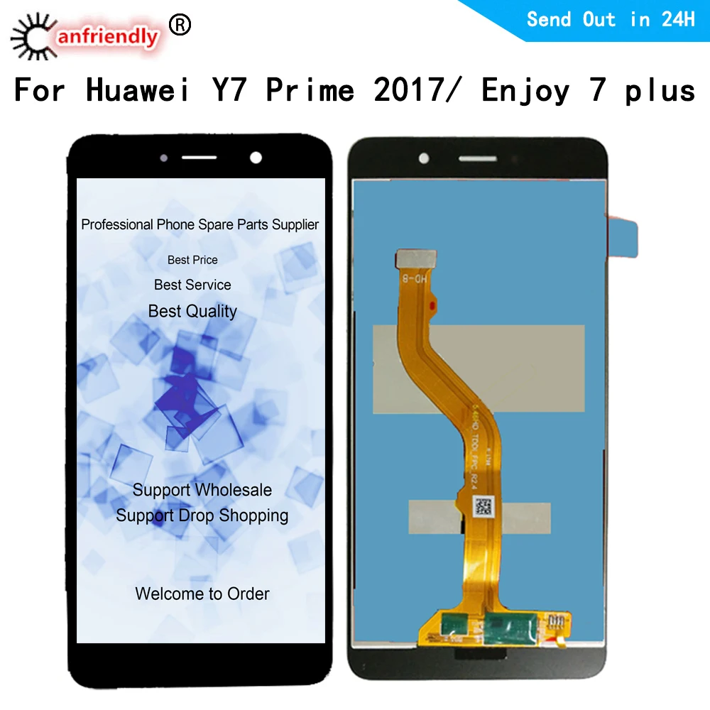 Pantalla LCD t&aacute;ctil para m&oacute;vil, digitalizador con montaje de marco, para Huawei Y7 prime 2017 / Enjoy 7 Plus/acebo 4 Plus / Y7 2017-0
