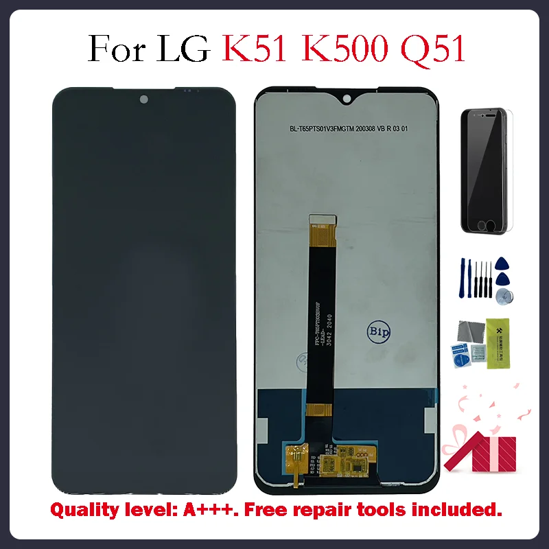 

6,5 "оригинальный для LG K51 K500, ЖК-дисплей с рамкой для LG K51 K500 K500UM кодирующий преобразователь сенсорного экрана в сборе