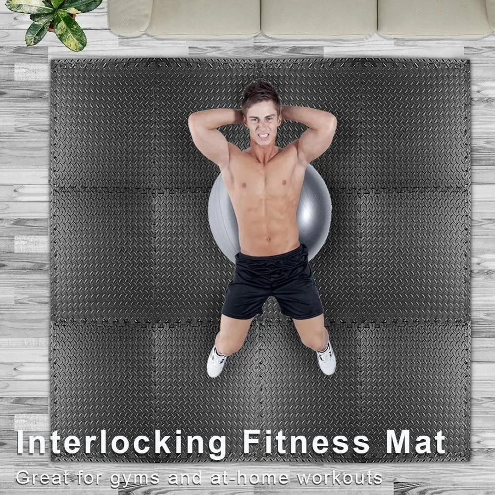 

6PCS 60x60cm EVA Soft Interlocking Foam Mats Exercise Floor Mats Gym Sport Floor Mat Garage Workshop Home Durable Safe Floor Mat