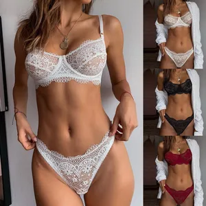Горячее женское нижнее белье, Сексуальное кружевное Прозрачное нижнее белье с вырезами, комплект с бюстгальтером и трусиками, комбинация для пар, подарок, быстрая доставка, нижнее белье