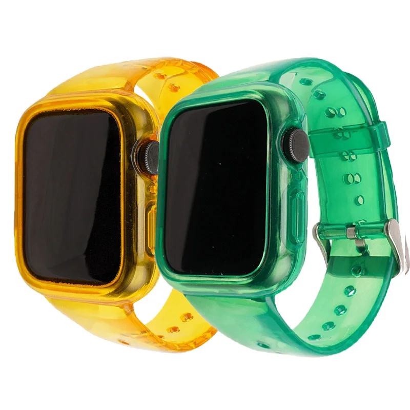 

Sport Strap for Apple Watch Band 6 Series 1 2 3 Iwatch 38mm 42mm Serice 5 4 Silicone Transparent for apple watch strap 44mm 40mm