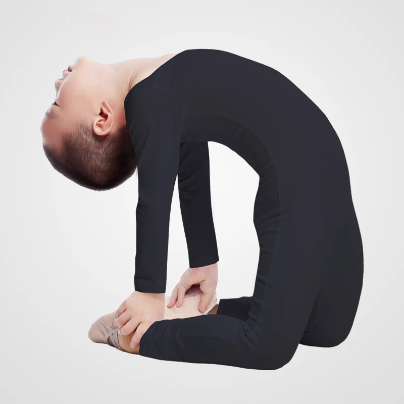 Детский гимнастическое трико комбинезон для девочек и мальчиков балетный боди с