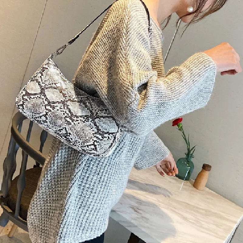 Женская модная сумка на плечо из змеиной кожи Индивидуальная сумка-тоут