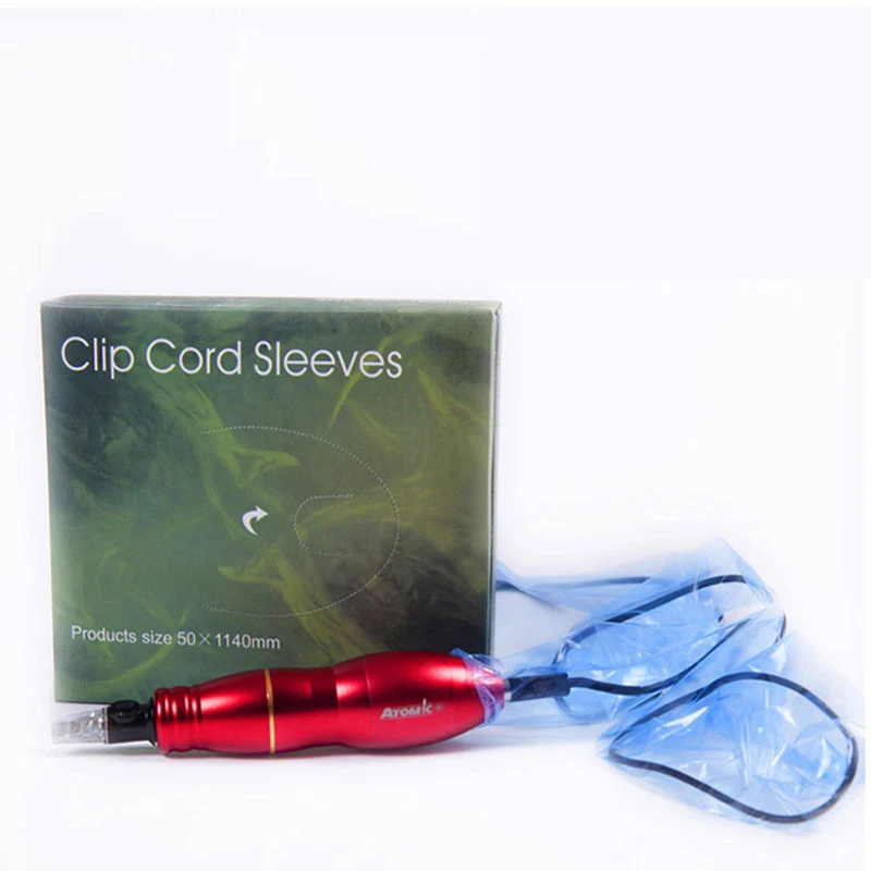 125 шт./упак. татуировки Клип шнур рукава Сумки поставить одноразовые чехлы для