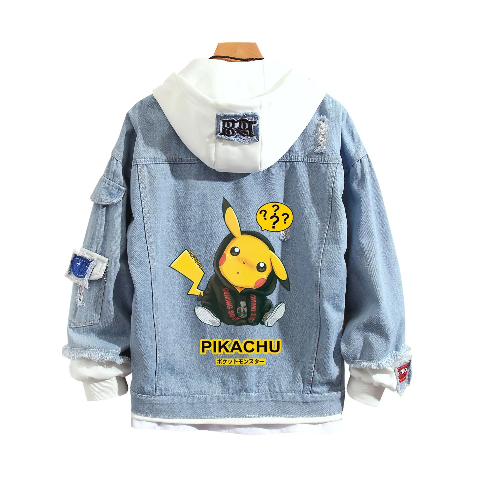 Пикачу джинсовая куртка для мужчин на весну и осень пальто Cowbay модная брендовая