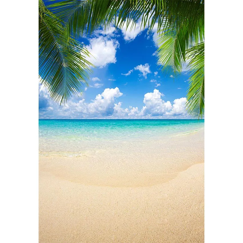 

5x7ft Tropical Landscape Palm Tree Clouds Island Custom Photo Studio Background Backdrop Vinyl 220cm x 150cm