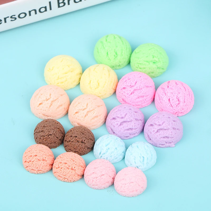 

10Pcs Simulatin Flatback Ice Cream Flat Back Resin Cabochon Fake Food DIY Resins Craft Phone Decoration Scrapbooking Accessories