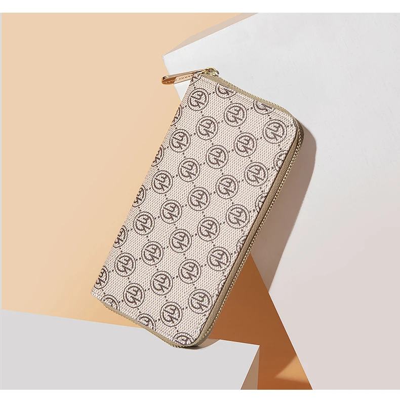 MARRY KORS, женские кожаные кошельки на молнии, бежевый карман для телефона, кошелек, держатель для карт, Женский Длинный кошелек, портмоне, держатель для карт, клатч