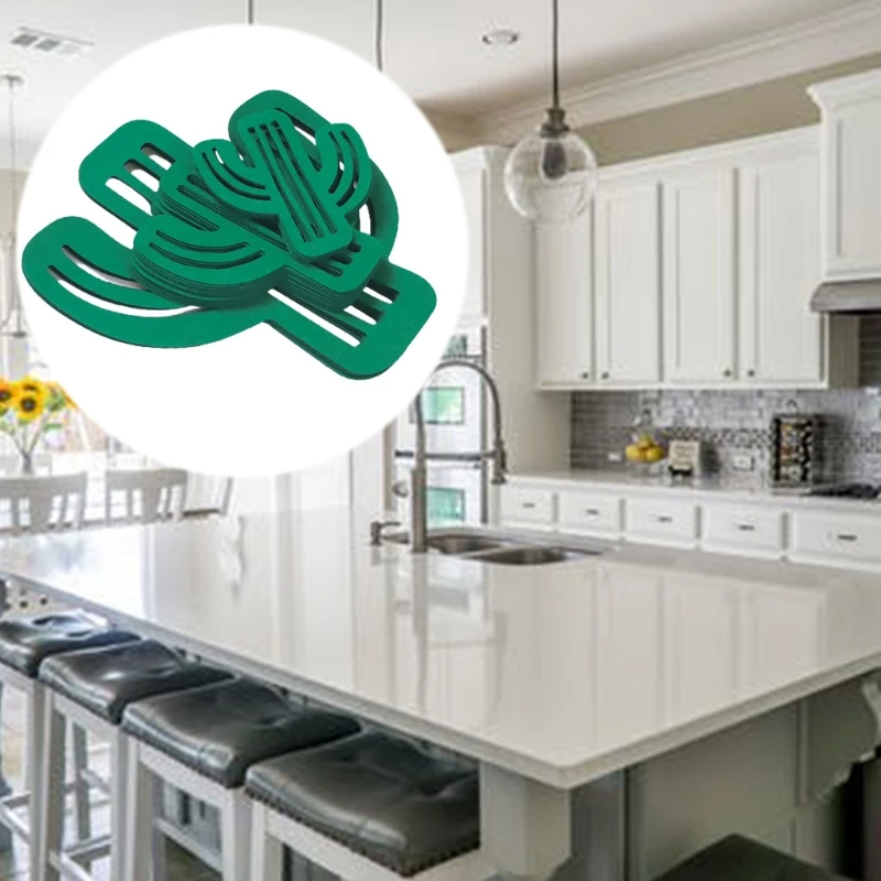 

3pcs/set Turtle Leaf Cactus Felt Placemat Coasters Potholder Kitchen Cup Mat Pad