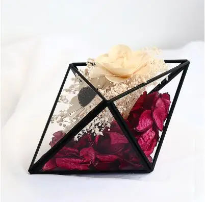 20x11x11cm Сушеный цветок, геометрическое стекло, покрытие, Цветочный дом, украшение дома, гостиной, вечерние, свадебные, Декор, домашний сад - Цвет: 20x11x11cm