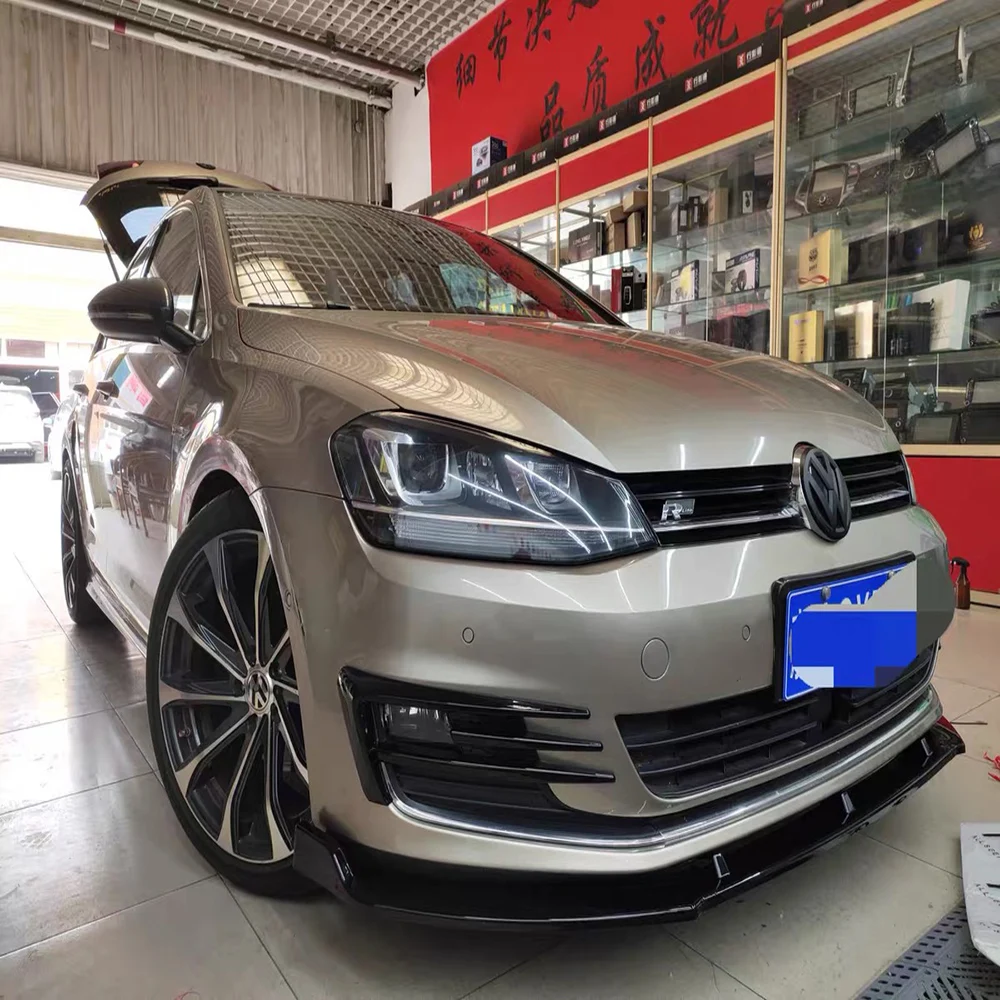 

For VW For Golf MK7 MK7.5 2014 2015 2016 2017 3pc Car Front Bumper Splitter Lip Spoiler Diffuser Guard Cover Trim For Volkswagen