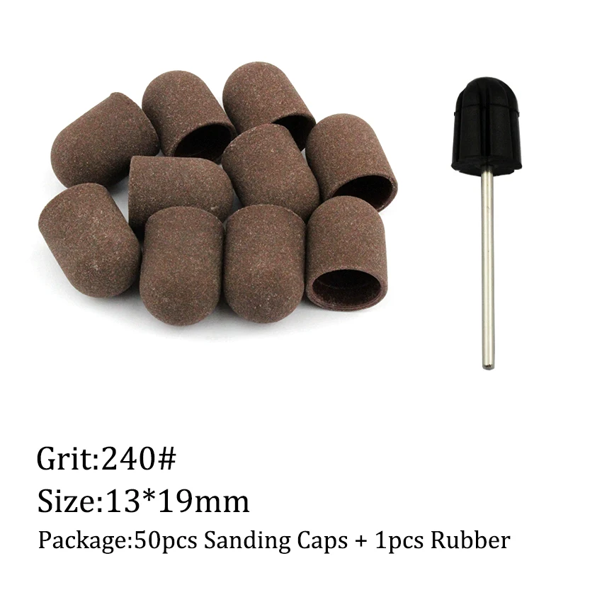 50 шт./компл. 240 # Грит инструменты для шапки резиновое рупорное педикюр Полировка