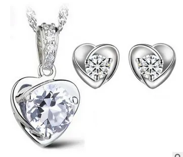 2 шт. в лоте 925 стерлингового серебра набор украшений для женщин Свадебные модные