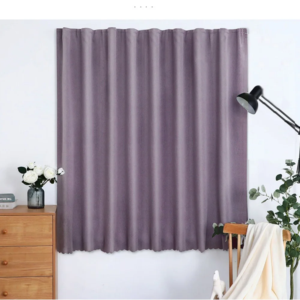 YanYangTian magic tape linen curtains for bedroom living room hall Blackout doorway curtains opaque with thermal insulation
