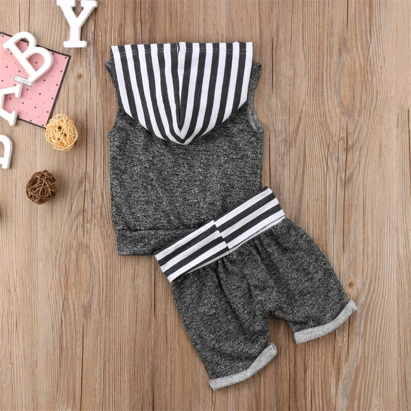 Лидер продаж одежда для маленьких мальчиков 2 предмета футболка топы + шорты