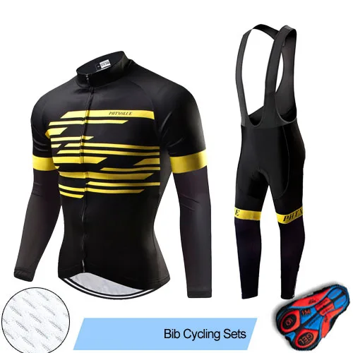Bib Cycling Set Phtxolue Pro одежда для велоспорта велосипедные Джерси Униформа осень для мужчин Велоспорт Джерси Набор дорожный велосипед майки костюм для езды на горном велосипеде - Цвет: Bib Cycling Set