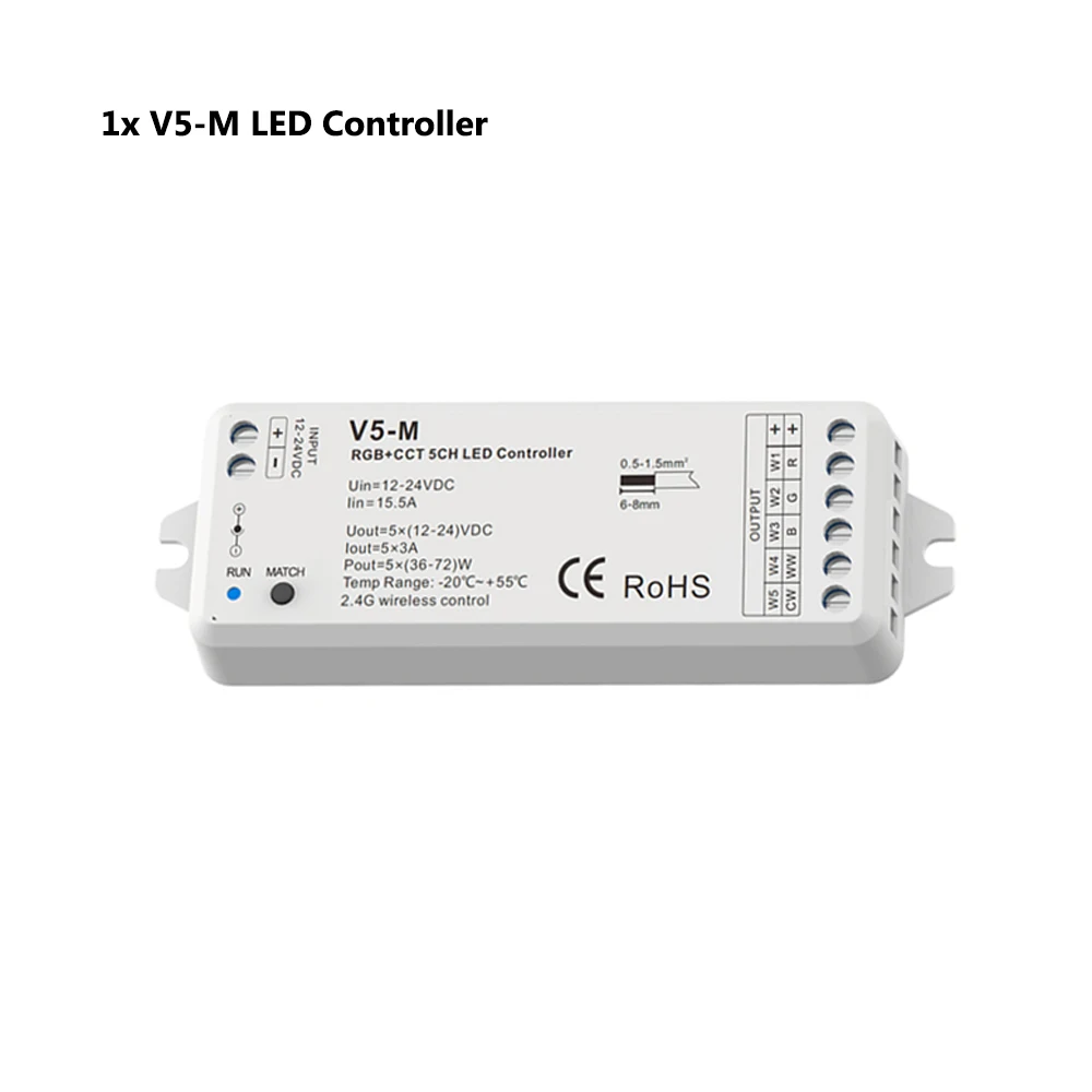 2 4G Беспроводной Led Управление DC12V 24V 5CH RGBWW RGBCW RGBCCT полосы светильник затемнения RF