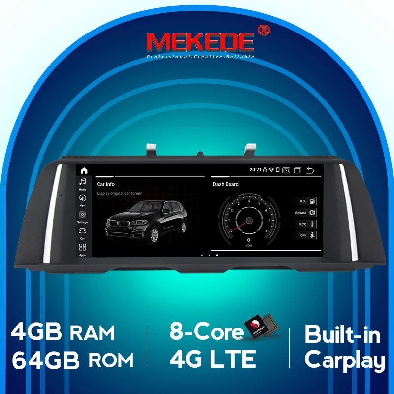 

10.25“ IPS DSP Android 10.0 Car Multimedia Player for BMW 5 Series F10/F11/520 (2011-2016) CIC/NBT System Navigation GPS