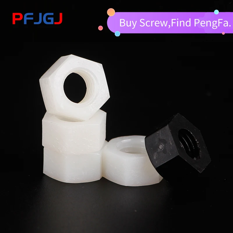 Peng Fa DIN934 M2 M2.5 M3 M4 M5 M6 M8 M10 PA66 нейлоновая Шестигранная гайка шестигранные