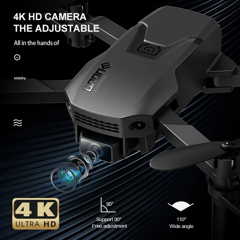 Мини Дрон с HD 4K двойной камерой профессиональный Квадрокоптер Wi Fi полет вертолет