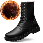 Мужские военные ботинки из воловьей кожи, зимние теплые ботинки до щиколотки, рабочие ботинки, рабочая обувь, большой размер 47, унисекс