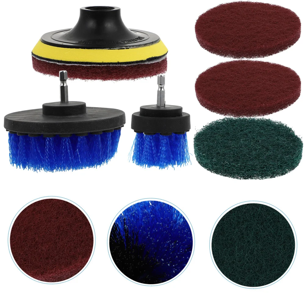 

10pcs Drill Brush Polishing Brush Scrubber Brush Scrub Pads Cleaning Kit Brush